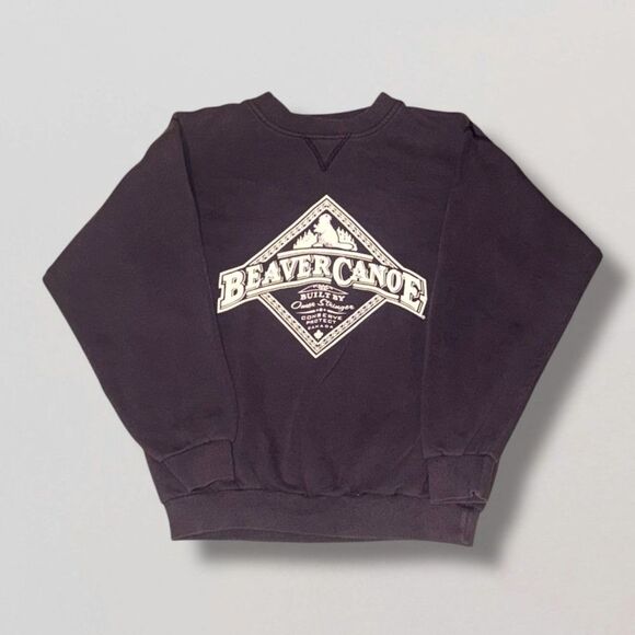 Vintage Beaver Canoe Omer Stringer Sweatshirt Crewneck Navy Blue Medium - Picture 7 of 7